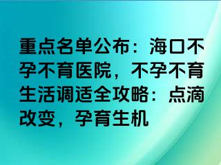 重點(diǎn)名單公布：?？诓辉胁挥t(yī)院，不孕不育生活調(diào)適全攻略：點(diǎn)滴改變，孕育生機(jī)